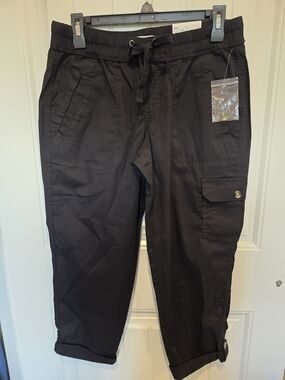 Sonoma Black Women's Cargo Capris with Drawstring Waist